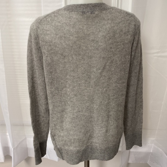 White and Warren Cashmere Grey Sweater Crew Neck Lightweight - Picture 6 of 7
